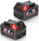 QUPERR 2Pack 18V 6.0Ah Replacement for Milwaukee M18 Battery, High-Capacity Lithium-ion Battery, Compatible with milwaukee 18V Cordless Power Tools 48-11-1840, 48-11-1828, 48-11-1820, 48-11-181