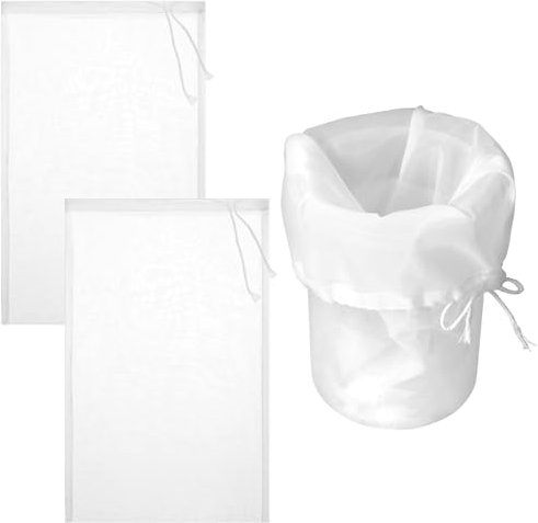 Bewudy 3 Pack Brew Bags, 12.2 x 7.87 Extra Large Reusable Fine Mesh Bag with Adjustable Drawstring, for Home Brewing Hops Grains Fruit Wine Beer Making Brew in a Bag Supplies(12.2 x 7.87)