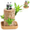 Madera de Suerte brasileña con Panda ,Planta Adornos Panda Set,Aire Limpio Lucky Bamboo Pot Figura,Brasileño de Madera,Planta brasileña para decoración Escritorio,Bonsais Naturales Interior. (B)