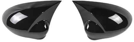 ZSHYTWE Spiegelabdeckungen Für FIAT Für Punto Für 500 2009-2018 Rückspiegel Seitenspiegel Abdeckung Flügelkappe Türgehäuse Shell Trim Auto Spiegelkappen(Schwarz glänzend)