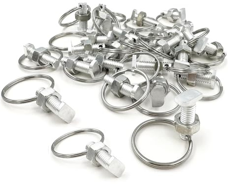 20 Pack Greenhouse Bolts and Rings, Hex Nuts and Square Head Bolts Anchor in Glazing Channels for Climbing Plants, Building Greenhouse