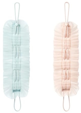 FINELYCR Fleur de Douche Lavable, 2 Pièces Eponge Douche Corps, Boule de Bain et Bande D'arrachage Du Dos 2 en 1 Eponge de Douche, Maille en Spirale 3D pour le Nettoyage de la Baignoire et Du Dos