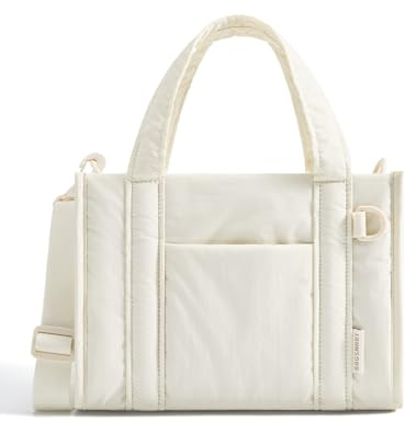 bagsmart Handtasche Damen Tote Bag, Puffer Tasche Schultertasche Umhängetasche mit Reißverschluss, Leicht Shopper Tasche für Arbeit Schule Reise Uni Alltag