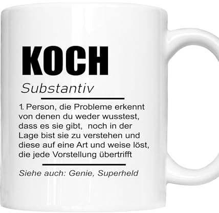 Koch Definition Tasse – Lustiges Geschenk für Köche & Gastronomie – Kaffee Becher mit Spruch – Geschenkidee für Küche, Restaurant & Kollegen