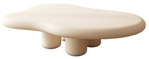 EINES Fengyunduo Couchtisch, modern, schlicht, für Zuhause, kleine Wohnung, Wohnzimmer, lackiertes Fiberglas, cremefarben