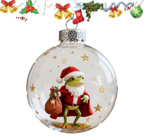 froschs-Weihnachtsschmuck, Weihnachtsbaumschmuck, 2D-Acryl-Weihnachtsstrumpffüller, froschs-Weihnachtsbaum-Andenken-Ornamente für den Innenbereich, Schlafzimmer, Wohnzimmer, Tür, Wand