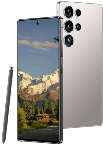 Maustron L24 Ultra 5G Smartphone Ohne Vertrag, Android 14 8GB+256GB Handy, 7,3 Zoll HD Display, Dual SIM, 108MP+64MP Kamera, 7000mAh Akku, Eingebauter Stift, Entsperrtes Mobiltelefon（Gray）