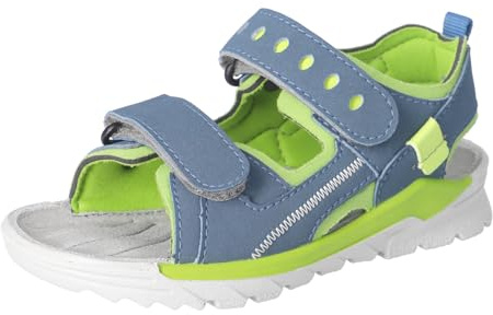RICOSTA Jungen Sandalen TAJO, Kinder Sandalen, Weite: Weit, waschbar, Outdoorsandalen, Klettverschluss, Sommerschuhe, Pavone/Acido (141), 28 EU