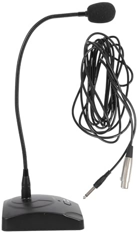 STAHAD Microphone à Condensateur Filaire pour Bureau, Micro de Conférence sur Pied Col de Cygne 5 Mètres, Haute Sensibilité, Micro de Table Multifonction pour Enregistrement et Diffusion