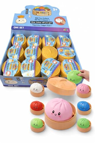 stylx Squishy 1x Dumplings Buns Virale Geschenkidee kleine 5cm Mystery Dumplings Trend mit Box Anti Stress Steamed Buns Cute Süß