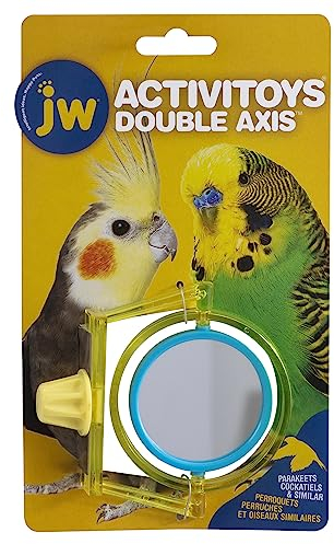 JW Activitoy Doppelachse kleines Vogelspielzeug Spiegelspielzeug für Haustier Vögel, Sittiche, Nymphensittiche, Wellensittiche, Barsch Spielzeug