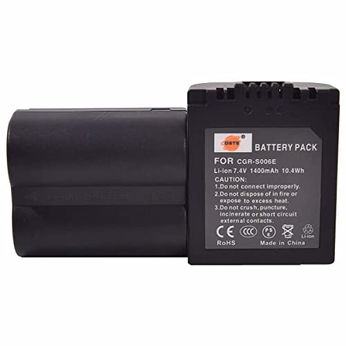 DSTE® 2pcs S006E Rechargeable Li-ion Battery for Panasonic CGR-S006, CGR-S006A1B, CGA-S006, DMW-BMA7 and Panasonic DMC-FZ28EFK, DMC-FZ28EFS, DMC-FZ18, DMC-FZ18EB, DMC-FZ18EG, DMC-FZ18EGK, DMC-FZ18EGS, DMC-FZ18GK, DMC-FZ18K, DMC-FZ18S, DMC-FZ28, DMC-FZ28GK, DMC-FZ28K, DMC-FZ28S, DMC-FZ30, DMC-FZ30BB, DMC-FZ30EEK, DMC-FZ30EES, DMC-FZ30EG, DMC-FZ30EGK, DMC-FZ30EGS etc ...