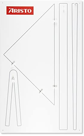 Aristo Wandtafel Kunststofftafel AR1950W (für Dreieck, Lineal, Zeigestock und Zirkel, inkl. Kunststoffhalterung für Wandmontage)