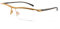 Agstum - Brille für Herren aus reinem Titan, teilweise rahmenlos, optische Brille, klare Gläser, Sportlich, A-8129, Gold, A-8129