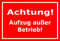 Melis-Folienwerkstatt Schild - Aufzug außer Betrieb - 30x20cm | 3mm Hartschaum – S00070-084-D -20 VAR
