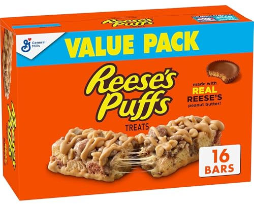Reese's Puffs Frühstücks-Müsli-Riegel, Erdnussbutter und Kakao, 16 Stück (1 Stück)