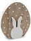 Hendriks Süße Oster-Deko aus Holz, Oster-Ei mit Hase, Natur weiß, 16cm, Frühling Ostern