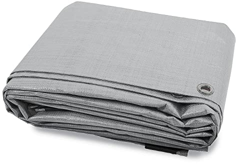 Casa Pura Silber Gewebeplane Home & Garden Silber Abdeckplane Schutzplane Bootsplane (2 x 3 m (140 g/m²))