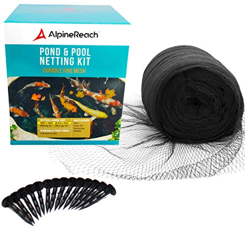 AlpineReach 8,5m x 9m Teichnetz Feinmaschig (10x10mm) Extra Stark Gewebtes Netz, Vogelschutznetz, Vogelnetz, Katzennetz, Schützt Koifische vor Blaureihern, Fischreiher, Vögeln, Blätter, UV beständig
