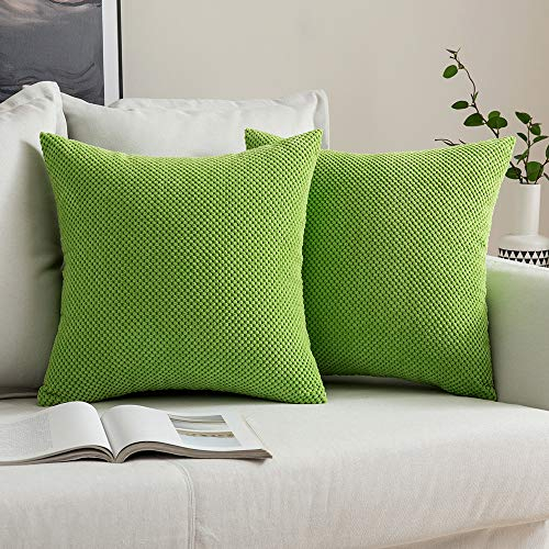 MIULEE 2er Set Kissenbezüge Dekokissen Körnig Dekorativ Kissenbezug Kissenhülle Sofakissen Deko Bezug Weich Zierkissen Kissen für Wohnzimmer Schlafzimmer 45x45cm Apfelgrün