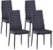 GOLDFAN 4er Set Esszimmerstuhl aus Leder Moderner Küchenstuhl Bürostuhl Wohnzimmerstuhl Gepolsterter Stuhl mit Metallbeinen, Schwarz