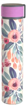 The Asobu Skinny Mini 8oz Fashionable Double Walled Stainless Steel Insulated Pocket Sized Flask (Floral)