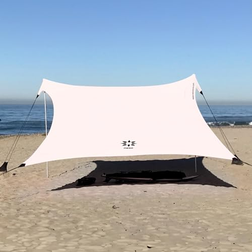 Neso Zelte Gigante Beach Zelt, 2,5 m hoch, 3,3 m (11 ft) x 3,3 m (11 ft), Verstärkte Ecken und Kühlfach(Weiß)