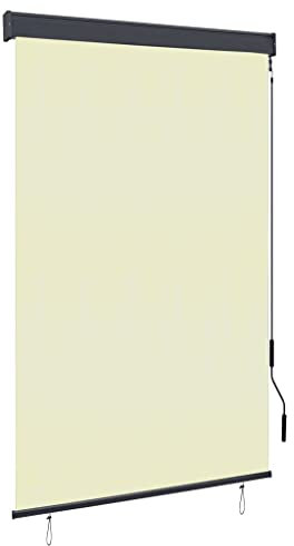 vidaXL Estor Enrollable de Exterior Persiana Toldo Vertical de Jardín Balcón Porche Pantallas de Privacidad Sombra 120x250cm Crema