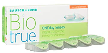 Bausch + Lomb Biotrue ONEday for Astigmatism Tageslinsen, torische Kontaktlinsen, weich, 30 Stück BC 8.4 mm / DIA 14.5 / CYL-2,75 / Achse 090 / -1 Dioptrien