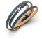 DUR Lederarmband Anker mit 925 Sterling Silber Element, Länge: 58 cm, Grau-Blau, A1653.ANKER