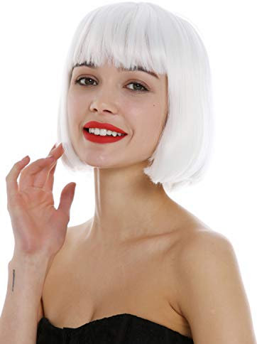 WIG ME UP - 7803-1001 Perücke Damen kurz Bob Pony glatt Weiß