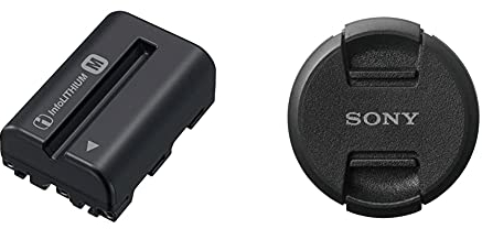 Sony NPFM500H.CE Info Lithium-Ionen Akku für M-Serie Kamera & ALC-F 55 S vordere Objektivkappe (55 mm)