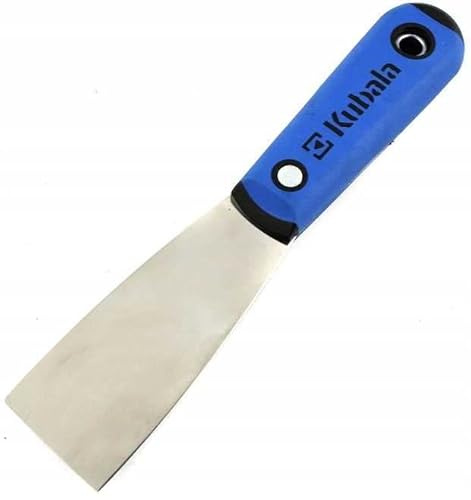 Profi Malerspachtel aus rostfreiem Edelstahl mit Kunststoffgriff - Spachtel Silver Line - Putty Messer ist ideal für Finishing-Arbeiten mit allen Arten von Spachtelmassen - Made in EU - KUBALA