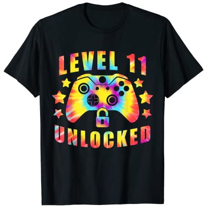 Gaming Vintage 11th Birthday Gift 11 Year Old Boy Girl Gamer T-Shirt