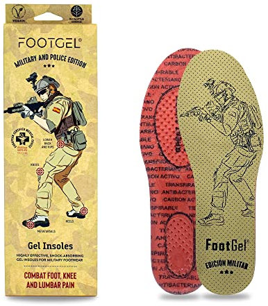 Footgel - Plantilla Edition Militar y Policial – Plantillas Tácticas Combate el dolor de las articulaciones (EUCALIPTO, 39-42)