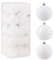 SPRINGOS Weihnachtskugel 20 Stück Set Ø 8 cm Weiß bruchsicher Glitzer Weihnachtsdekoration Weihnachtsbaum (Weiß, Ø 8 cm)