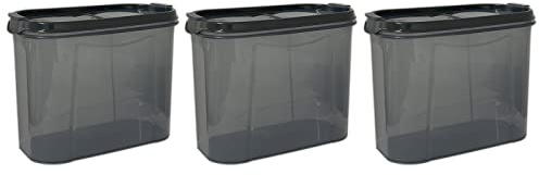 HAC24 3er Set Schüttdose 1,3 Liter Vorratsdose Grau Aufbewahrungsdose Streudosen Frischhaltedosen Müslidose Lebensmittel Vorratsbehälter