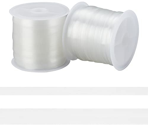 nbeads 30 Meter Klar Elastisches Riemen, 4 mm / 8 mm Breites Leichtgewicht Gummilitze Transparent Elastic Strap Dehnbare Bänder Verstellbare BH-Träger Kabel Für DIY Projekt Nähen Schulter BH Kleidung
