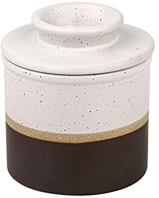 Keramik Butter Topf Für Theke Mit Wasser Linie Weiß Braun Butter Keeper Französisch Butter Dish Porzellan Butter Halter Mit Wasser Linie Butter Tasse