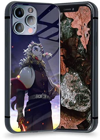 Kyojuro Rengoku Japanischer Anime Stoßfeste Handyhüllen gehärtetes Glas Schutzhülle für iPhone 11