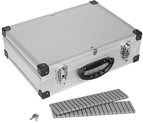anndora Werkzeugkoffer 70101 Werkzeugkiste 43 x 33 x 14 cm abschließbar - Silber Aluminium