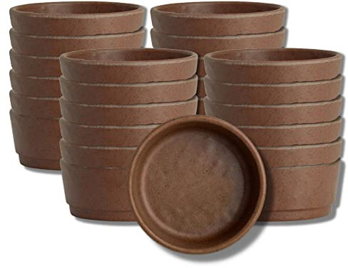 Creations Melamine Ramekin Dip Bowls, Steelite Heavy Duty Unbreakable Commercial Foodservice Restaurant, Cali Redwood Copper Round 2.8, 1.2 Deep 2 Oz, Sauce Snack Serving Dishes, 24 Set, Brown