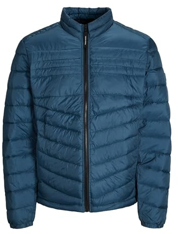 JACK & JONES Mens Puffer Jacket Full Zip Long Sleeve Quilted Padded Puffer Jacket for Men, Sailor Blue Colour, Size- S