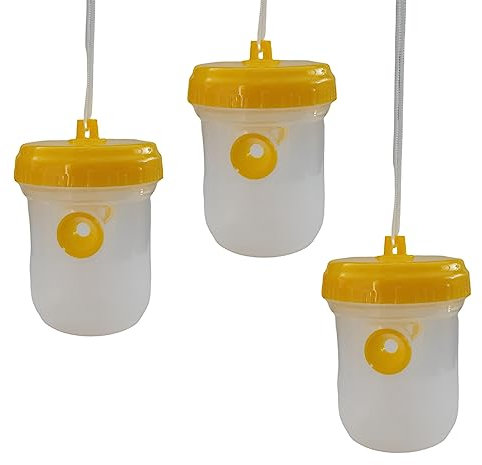 Wespenfalle 3er Set, WespenAbwehr Lebendfallen, zum Aufhängen oder Aufstellen, mit Band. Bienenfalle Hornissenfalle, für natürlichen Lockstoff.