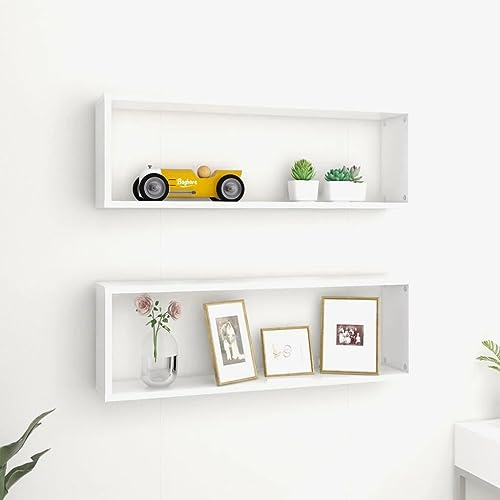 vidaXL Wandregal Würfelregal 2 Stück weiß 80x15x26,5 cm Holzwerkstoff