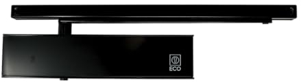ECO Newton TS-31 GS-B - Cierrapuertas con riel deslizante – Fuerza de cierre EN 1 – 3 – Incluye placa de montaje – Cierrapuertas superiores RAL 9005 – para puertas interiores y exteriores – Alta