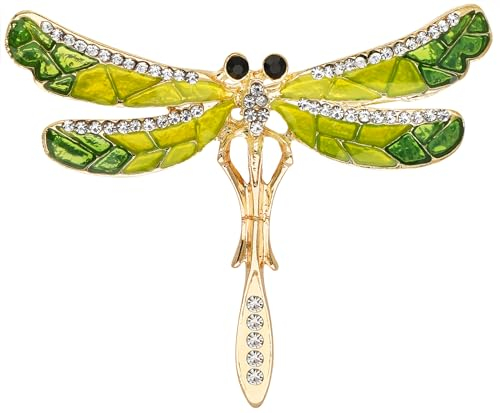 Tidefire Insekt Brosche Kristall Biene Brosche Libelle Brosche Schmetterling Brosche Pin Strass Tier Anstecknadel für Damen (412111 Grün)