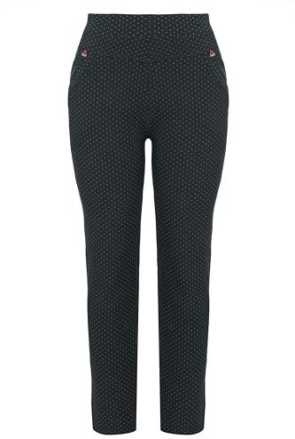 Kendindza Thermohose Damen Winter gefüttert Warme Hose Damen Thermo Hose Thermo Leggings Damen gefüttert Taschen Schwarz XXL