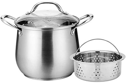 ANSNOW Stainless Steel Steamer, Stainless Steel Steamer Pot Large Capacity Saucepan for Induction Cooker Gas Stove