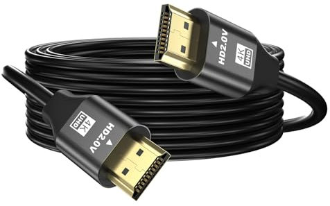 grofyllaa 4K Cable Hdmi 7 m, Hdmi de alta velocidad 2.0 Cable 4K@60Hz 2K@120Hz, conector chapado en oro HDCP 2.2 &2.3 para HDTV/Blu Ray reproducción/proyectores/portátiles /PS4/PS5 (Negro)